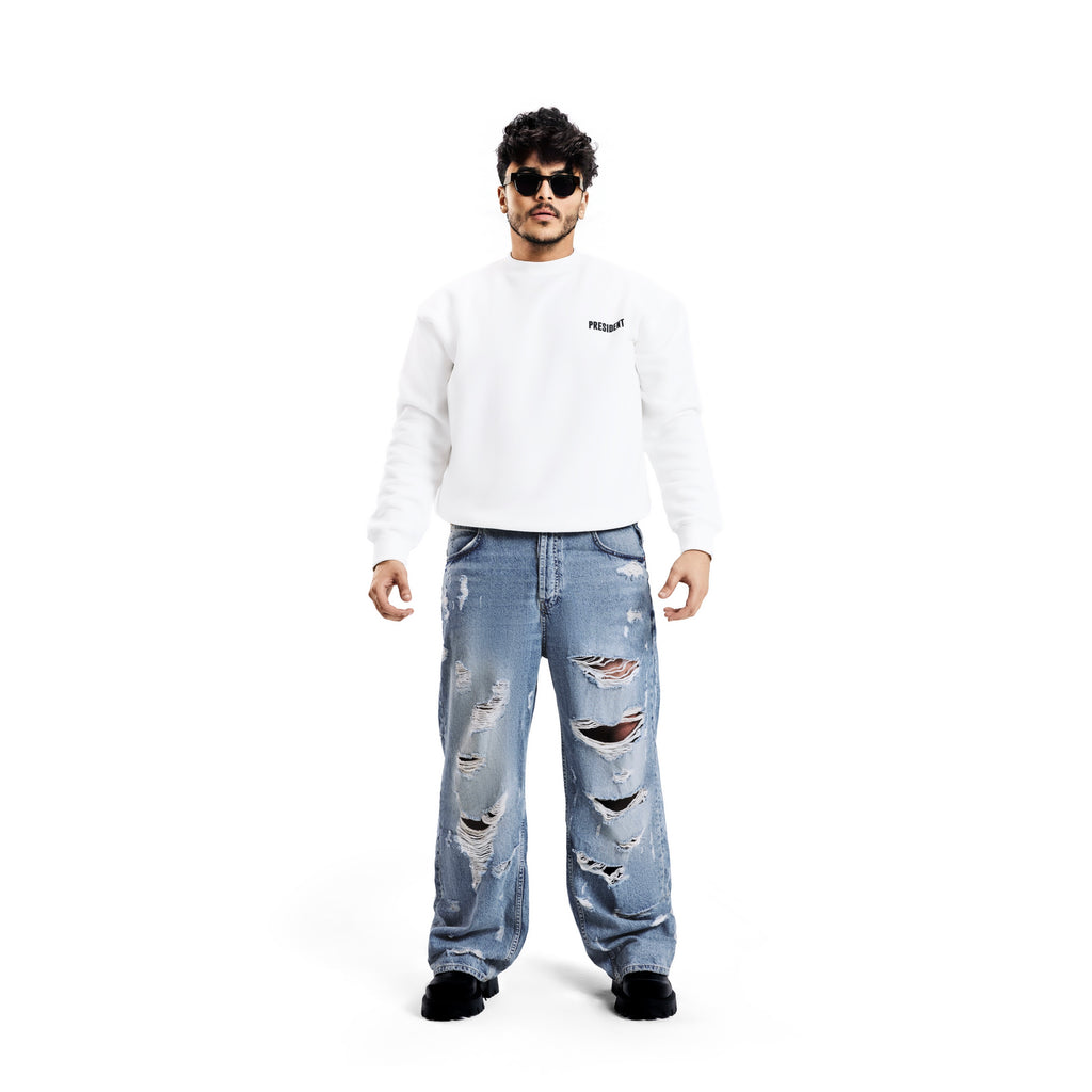 WHITE CREWNECK x BNF PRINTS