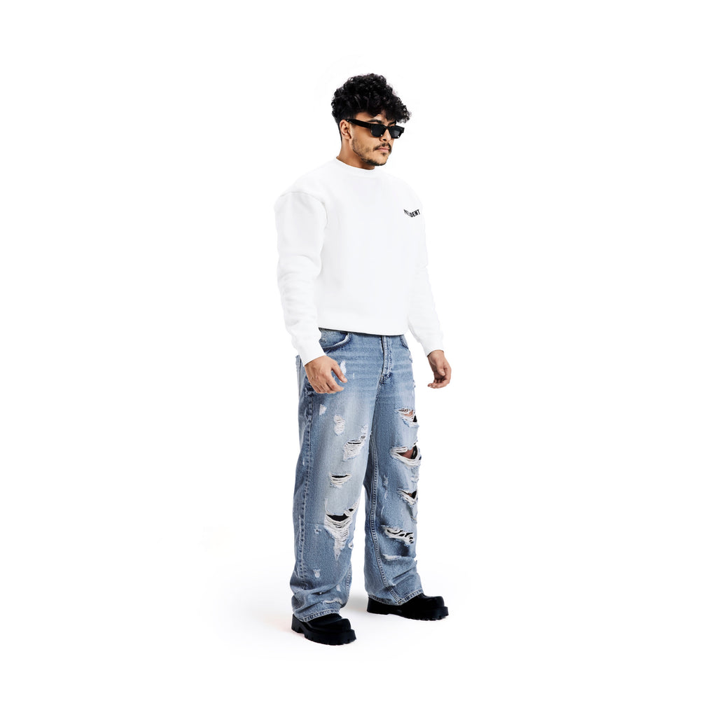 WHITE CREWNECK x BNF PRINTS