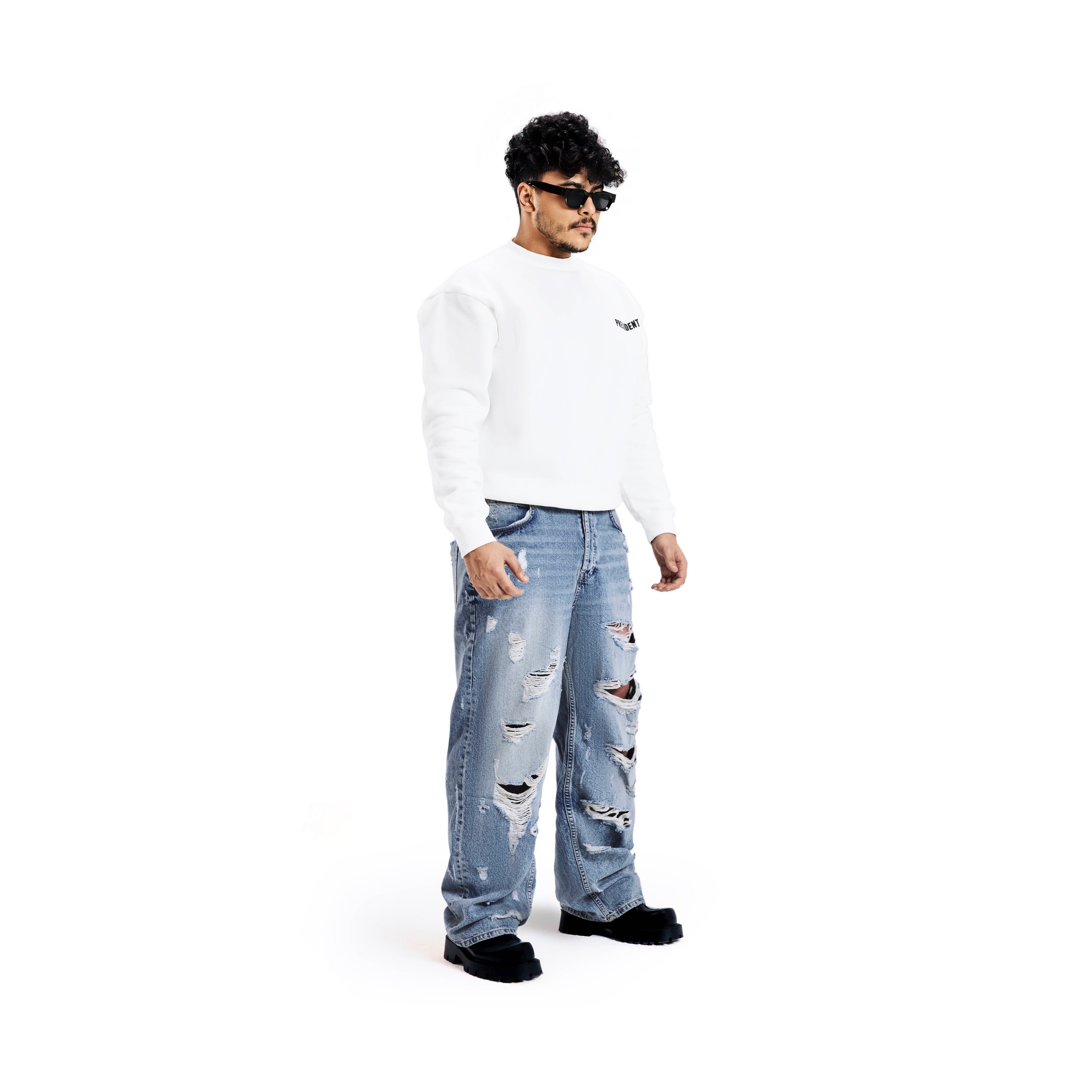 WHITE CREWNECK x BNF PRINTS